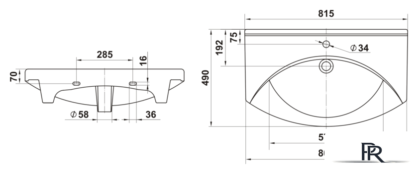 Умывальник Керамин Чезаро 80 - Изображение №2 — Интернет-магазин ПроЗаказ