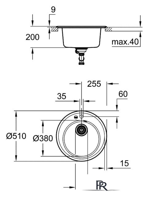 Кухонная мойка Grohe K200 50-C 51 1.0 31656AT0 (серый гранит) - Изображение №3 — Интернет-магазин ПроЗаказ