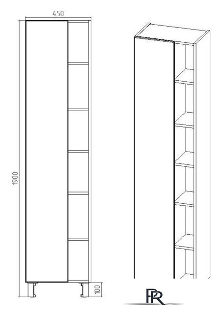  Viant Шкаф-пенал Бостон VBOS450G-PEN - Изображение №4 — Интернет-магазин ПроЗаказ