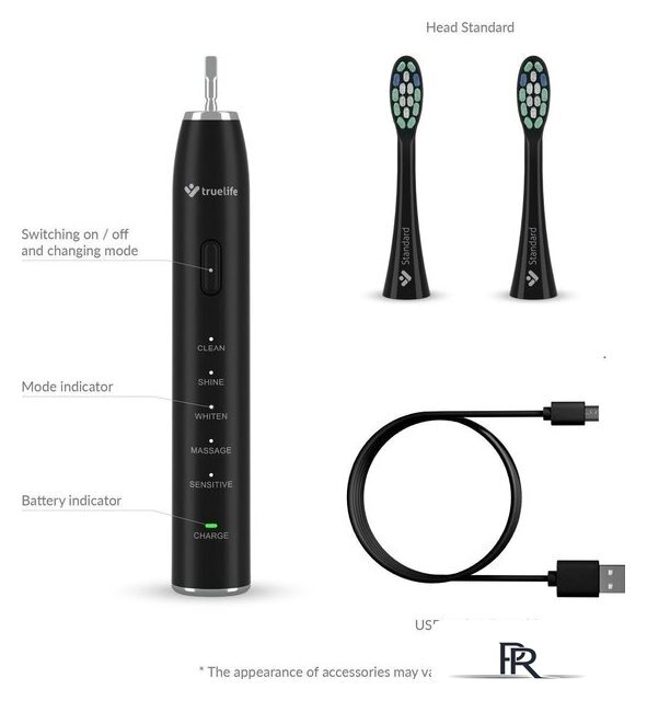 Электрическая зубная щетка TrueLife SonicBrush Clean30 (черный) - Изображение №8 — Интернет-магазин ПроЗаказ