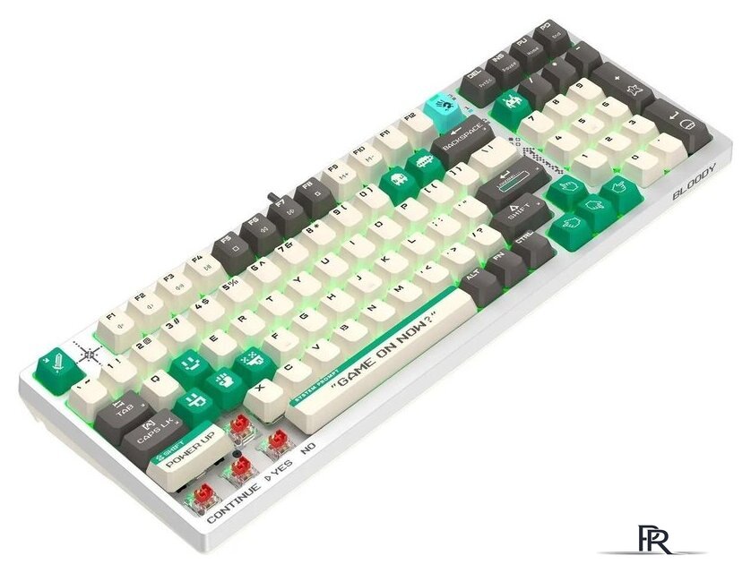 Клавиатура A4Tech Bloody S98 Pixels Green (Bloody BLMS Red Plus, нет кириллицы) - Изображение №2 — Интернет-магазин ПроЗаказ