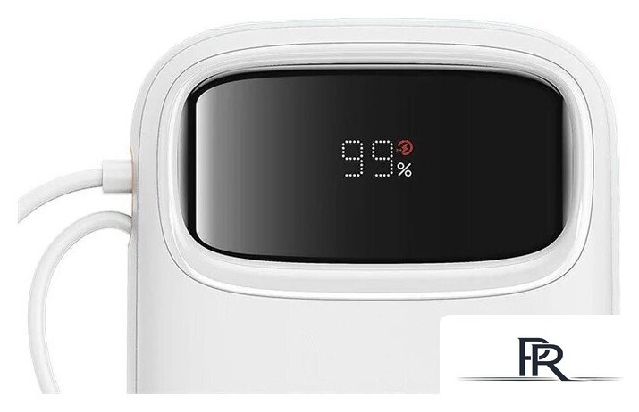 Внешний аккумулятор Baseus Qpow2 Dual-Cable Digital Display Fast Charge Power Bank 22.5W 20000mAh (белый) - Изображение №4 — Интернет-магазин ПроЗаказ