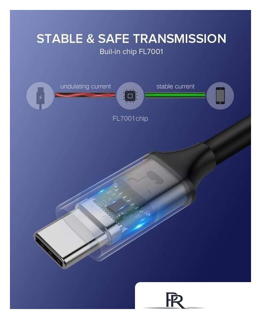 Кабель Ugreen US161 50751 USB Type-C - USB Type-C (1.5 м, черный/серый) - Изображение №7 — Интернет-магазин ПроЗаказ