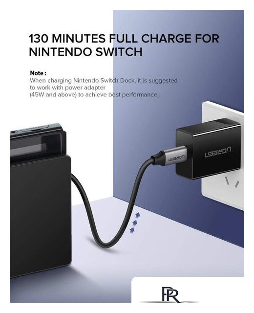 Кабель Ugreen US161 50751 USB Type-C - USB Type-C (1.5 м, черный/серый) - Изображение №2 — Интернет-магазин ПроЗаказ
