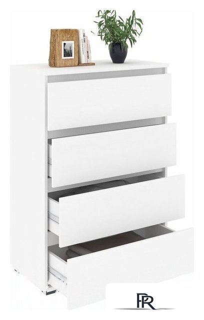 Комод Кортекс-мебель Бари 80 4ш (белый/белый/белый) - Изображение №2 — Интернет-магазин ПроЗаказ