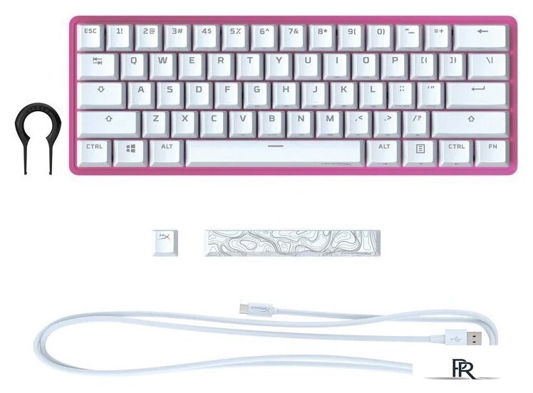 Клавиатура HyperX Alloy Origins 60 Pink (HyperX Red, нет кириллицы) - Изображение №2 — Интернет-магазин ПроЗаказ