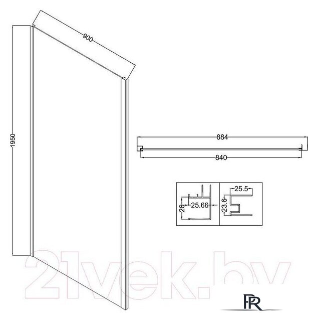 Душевая стенка Niagara Nova NG-A90SG-34 90х195 - Изображение №4 — Интернет-магазин ПроЗаказ