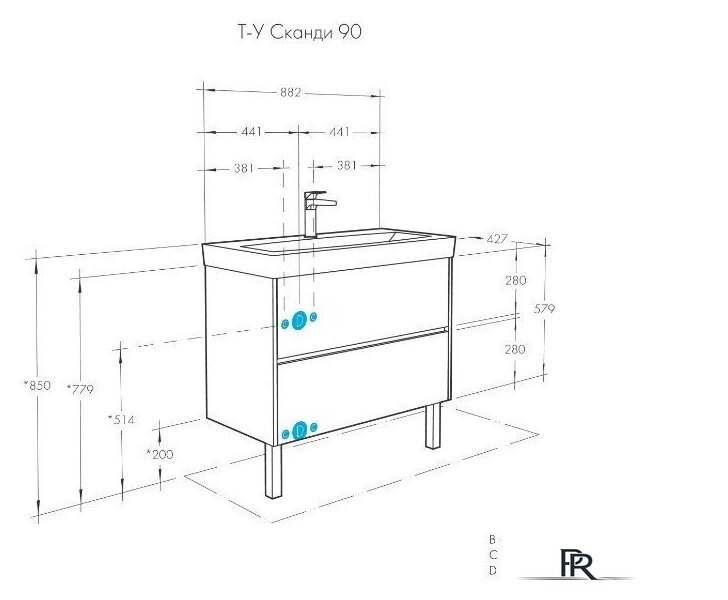  Акватон Тумба с умывальником Сканди 90 1A2519K0SD010 - Изображение №13 — Интернет-магазин ПроЗаказ