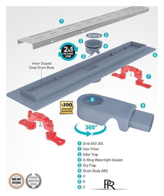 Трап/канал Valtemo Starline Base VLD-562305.12 (C02-Line) - Изображение №4 — Интернет-магазин ПроЗаказ