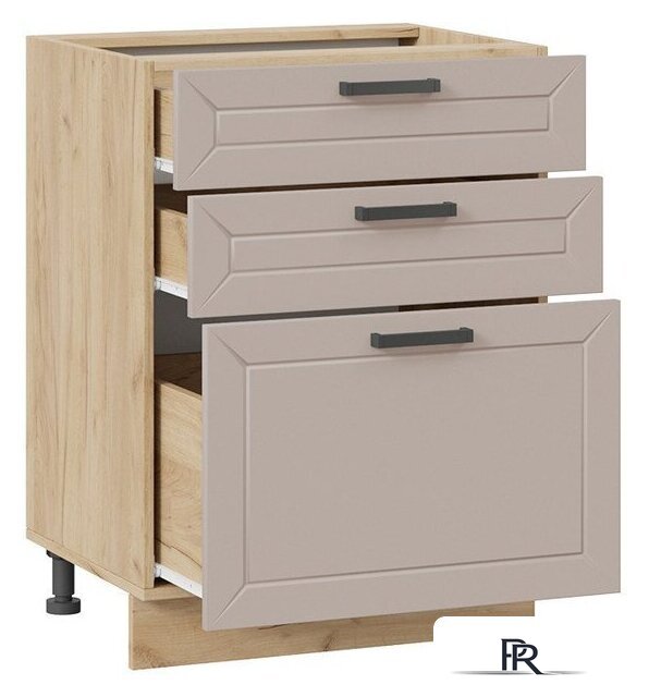 Шкаф напольный Трия Лорас 1Н6Я3 (дуб крафт золотой/холст латте) - Изображение №2 — Интернет-магазин ПроЗаказ