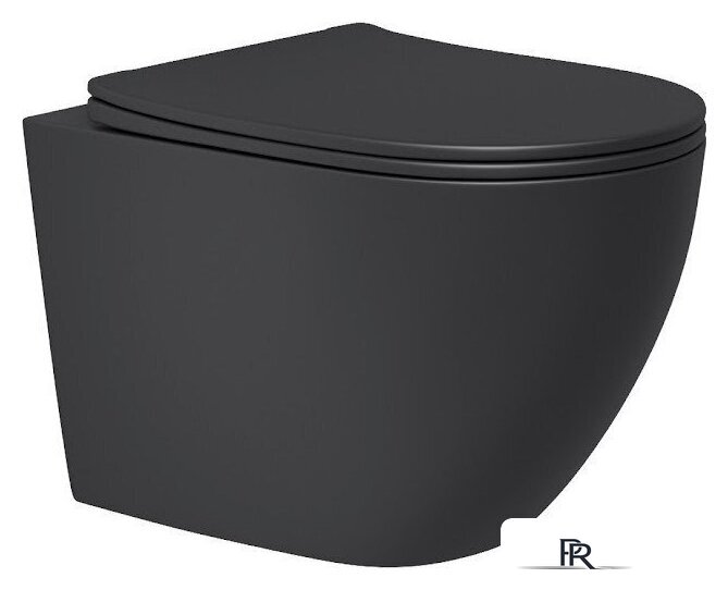 Унитаз подвесной Lauter Augsburg с жестким сиденьем Soft Close 21109EC (черный матовый, скрытое крепление) - Изображение №8 — Интернет-магазин ПроЗаказ