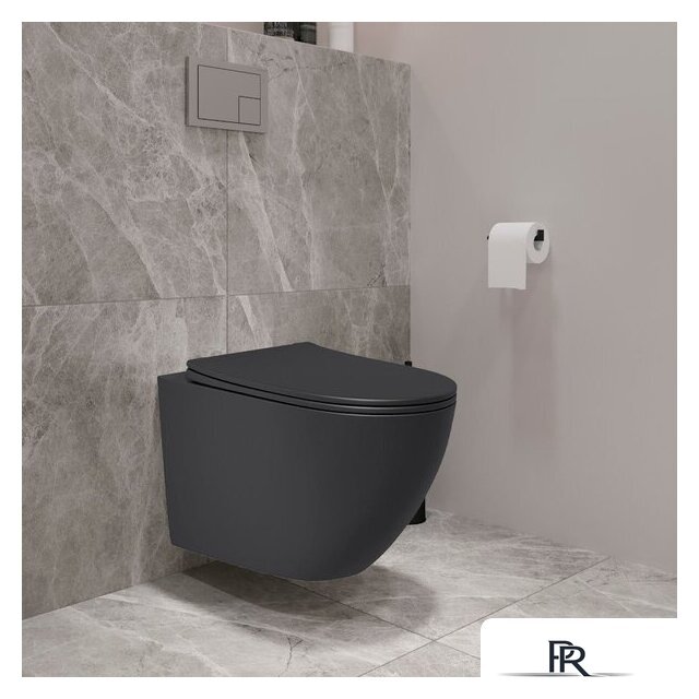 Унитаз подвесной Lauter Augsburg с жестким сиденьем Soft Close 21109EC (черный матовый, скрытое крепление) - Изображение №4 — Интернет-магазин ПроЗаказ