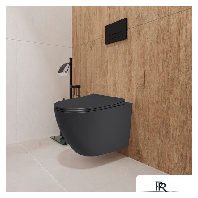 Унитаз подвесной Lauter Augsburg с жестким сиденьем Soft Close 21109EC (черный матовый, скрытое крепление) - Изображение №6 — Интернет-магазин ПроЗаказ