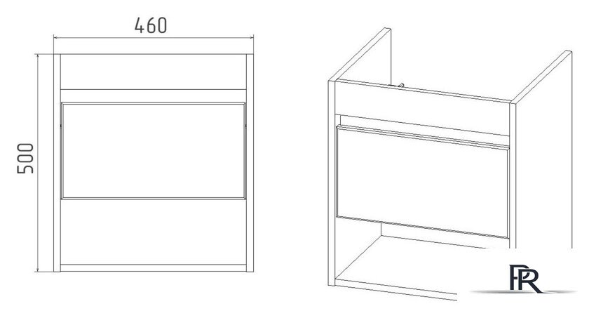  Viant Тумба под умывальник Бостон Como 50 VBOS50CO-T1YP - Изображение №4 — Интернет-магазин ПроЗаказ