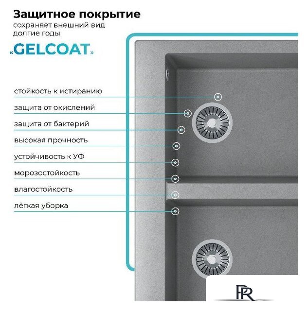 Кухонная мойка Polygran Brig 790 (серый) - Изображение №5 — Интернет-магазин ПроЗаказ