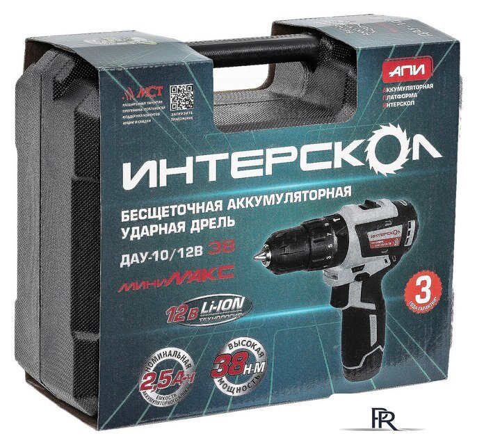 Ударная дрель-шуруповерт Интерскол МиниМАКС ДАУ-10/12В 38 767.2.2.45 (с 2-мя АКБ 2.5 Ач, кейс) - Изображение №2 — Интернет-магазин ПроЗаказ