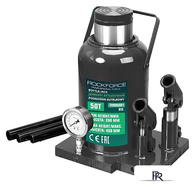 Бутылочный домкрат RockForce RF-TH905001 50т - Изображение №1 — Интернет-магазин ПроЗаказ