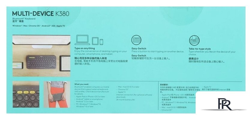 Клавиатура Logitech Multi-Device K380 Bluetooth 920-007655 (красный) - Изображение №6 — Интернет-магазин ПроЗаказ