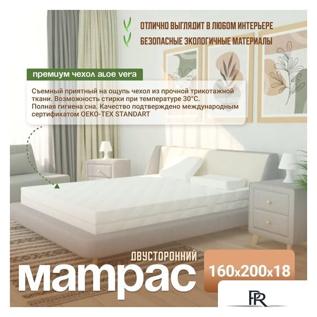 Матрас ЭОС Идеал 1а/2 160x200+Samsara Коты на синем фоне Евро 220-6 - Изображение №13 — Интернет-магазин ПроЗаказ