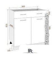 Шкаф напольный Кортекс-мебель Корнелия Лира НШ80р1ш без столешницы (дуб сонома) - Изображение №4 — Интернет-магазин ПроЗаказ