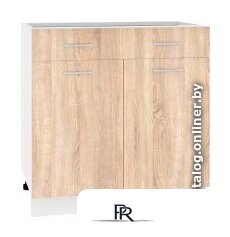 Шкаф напольный Кортекс-мебель Корнелия Лира НШ80р1ш без столешницы (дуб сонома) - Изображение №1 — Интернет-магазин ПроЗаказ