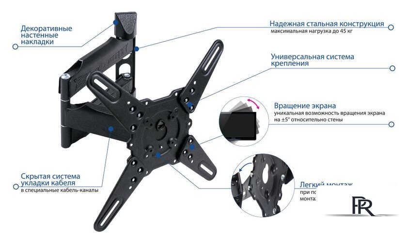 Кронштейн для телевизора Kromax ATLANTIS-40 (серый) - Изображение №3 — Интернет-магазин ПроЗаказ