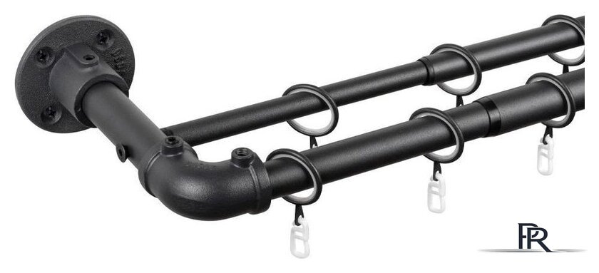 Карниз для штор UG Home Раздвижной 2-рядный 2КМ-367-Ч (черный, 1.5-3.67м) - Изображение №1 — Интернет-магазин ПроЗаказ