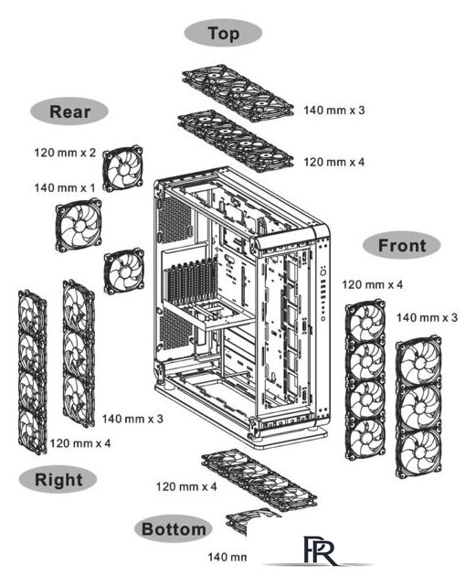 Корпус Thermaltake Core P8 TG CA-1Q2-00M1WN-00 - Изображение №17 — Интернет-магазин ПроЗаказ