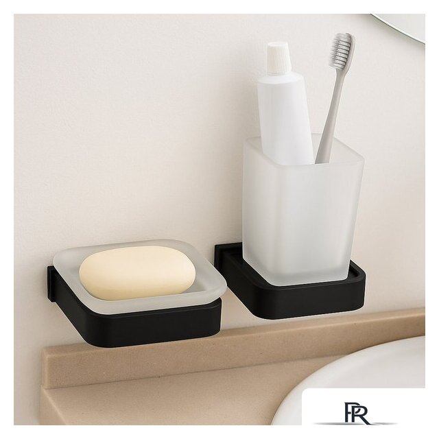 Набор аксессуаров для ванной Lauter 21SH7062 + 21SH7052 + 21SH7102 (Matt Black, 3 предмета) - Изображение №8 — Интернет-магазин ПроЗаказ