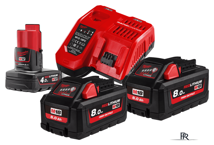 Аккумулятор с зарядным устройством Milwaukee M18 M18HNRG-802 4933471073 (2 x 18В/8 Ач + 12В/4 Ач + 12-18В) - Изображение №1 — Интернет-магазин ПроЗаказ