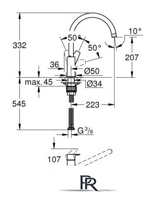 Смеситель Grohe Bauedge 31367001 - Изображение №2 — Интернет-магазин ПроЗаказ