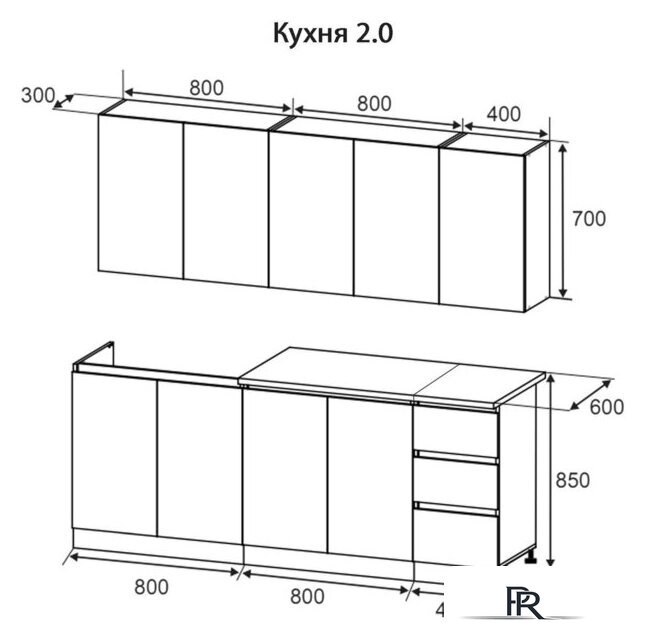 Готовая кухня Артём-Мебель Мэри СН-114 ДСП 2.0м (серый графит) - Изображение №6 — Интернет-магазин ПроЗаказ