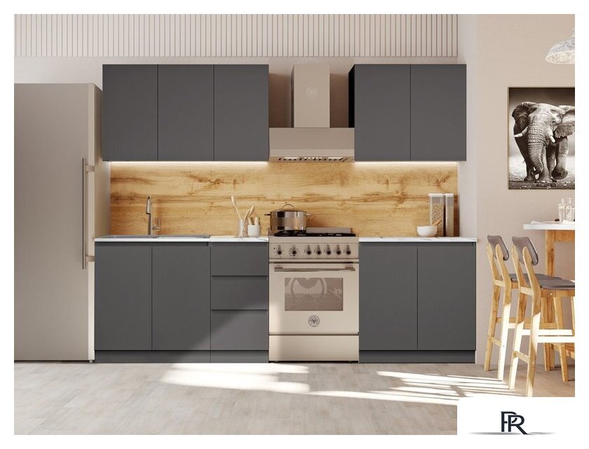 Готовая кухня Артём-Мебель Мэри СН-114 ДСП 2.0м (серый графит) - Изображение №5 — Интернет-магазин ПроЗаказ