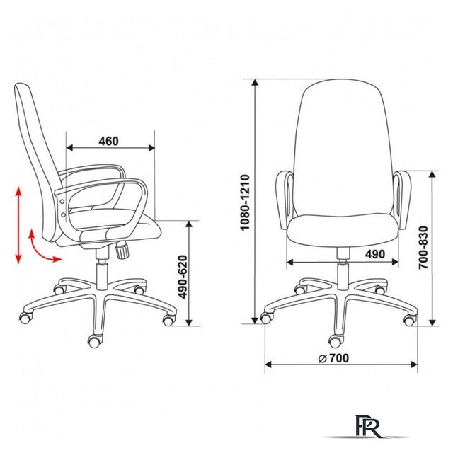 Офисное кресло Бюрократ CH-808AXSN/Or-16 - Изображение №5 — Интернет-магазин ПроЗаказ