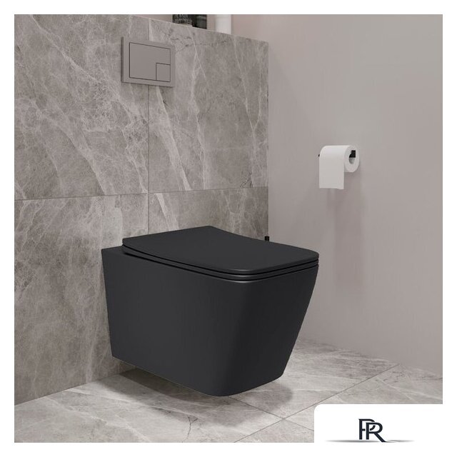 Унитаз подвесной Lauter Magdeburg с жестким сиденьем Soft Close 21103EC (черный матовый, скрытое крепление) - Изображение №4 — Интернет-магазин ПроЗаказ