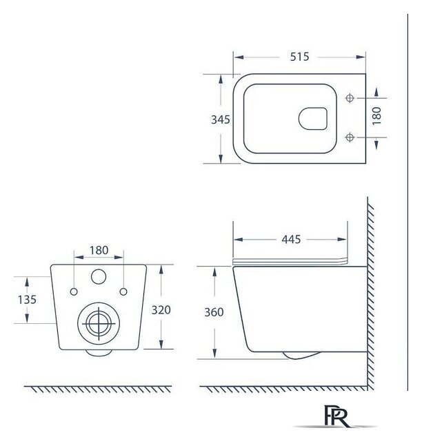 Унитаз подвесной Lauter Magdeburg с жестким сиденьем Soft Close 21103EC (черный матовый, скрытое крепление) - Изображение №10 — Интернет-магазин ПроЗаказ