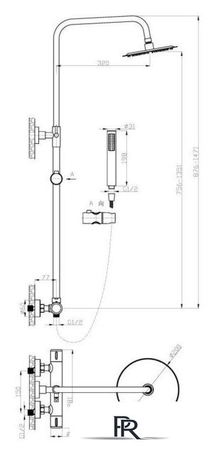 Душевая система  AV Engineering AVTHS2-P12-725A - Изображение №2 — Интернет-магазин ПроЗаказ