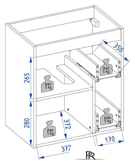  Lauter Тумба под умывальник Adri 59 (белый глянец) - Изображение №15 — Интернет-магазин ПроЗаказ