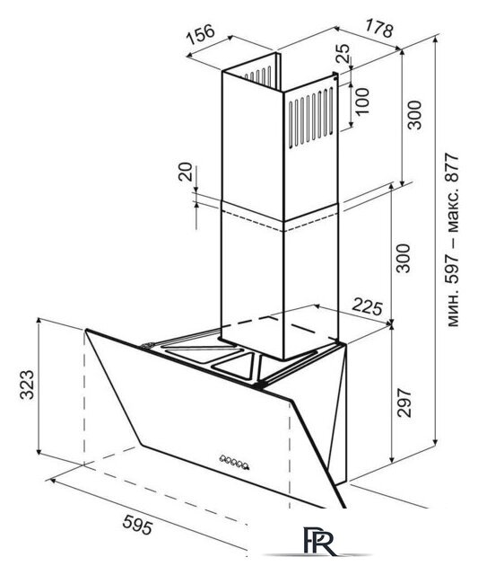 Кухонная вытяжка Krona Polly 600 Black PB V2 КА-00011807 - Изображение №12 — Интернет-магазин ПроЗаказ