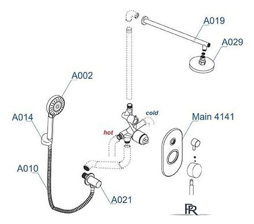 Душевая система  Wasserkraft A14129 - Изображение №6 — Интернет-магазин ПроЗаказ