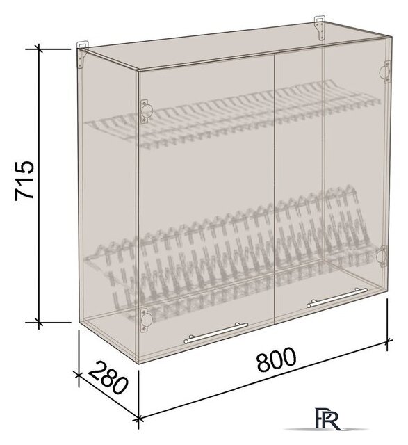 Шкаф навесной Артём-Мебель 800мм СН-114.76 (ДСП дуб крафт белый) - Изображение №3 — Интернет-магазин ПроЗаказ