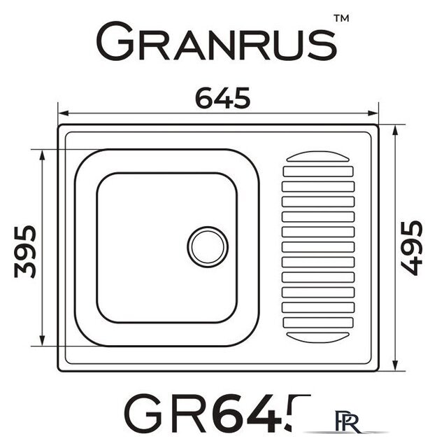 Кухонная мойка Granrus GR-645 (песочный) - Изображение №2 — Интернет-магазин ПроЗаказ