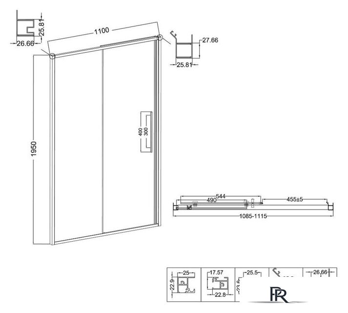 Душевая дверь Niagara NG-64-11A 110x195 (хром/прозрачное стекло) - Изображение №11 — Интернет-магазин ПроЗаказ