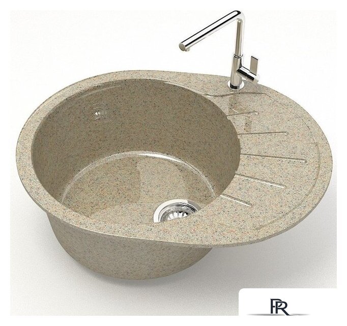 Кухонная мойка MARRBAXX Карельский камень модель 10/Q5 F010Q005 (песочный) - Изображение №2 — Интернет-магазин ПроЗаказ