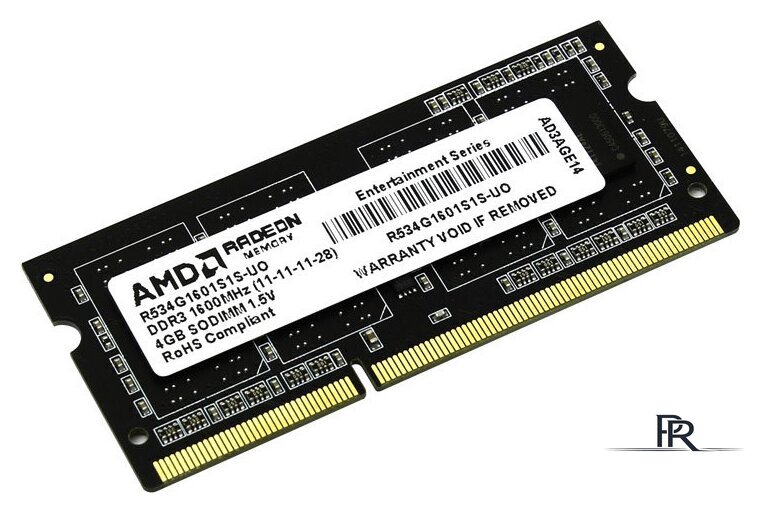 Оперативная память AMD Radeon Entertainment 4GB DDR3 SO-DIMM (R534G1601S1S-UO) - Изображение №2 — Интернет-магазин ПроЗаказ