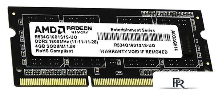 Оперативная память AMD Radeon Entertainment 4GB DDR3 SO-DIMM (R534G1601S1S-UO) - Изображение №1 — Интернет-магазин ПроЗаказ