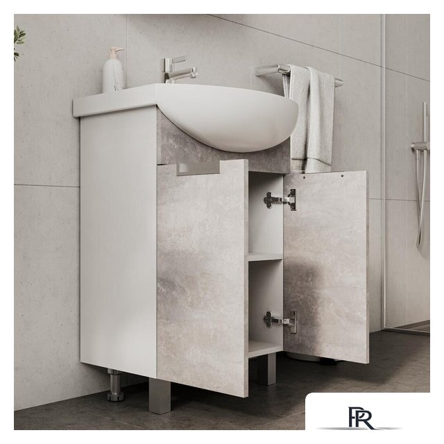  Volna Тумба под умывальник Vario Z 50.2D Рива (бетон, напольная) - Изображение №6 — Интернет-магазин ПроЗаказ