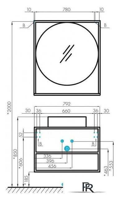  Акватон Тумба Фабрик 80 под умывальник Джой-3 (дуб эндгрейн) - Изображение №3 — Интернет-магазин ПроЗаказ