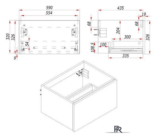  ЗОВ Тумба под умывальник Кито 60 K60LW0MWMC (белый матовый) - Изображение №3 — Интернет-магазин ПроЗаказ