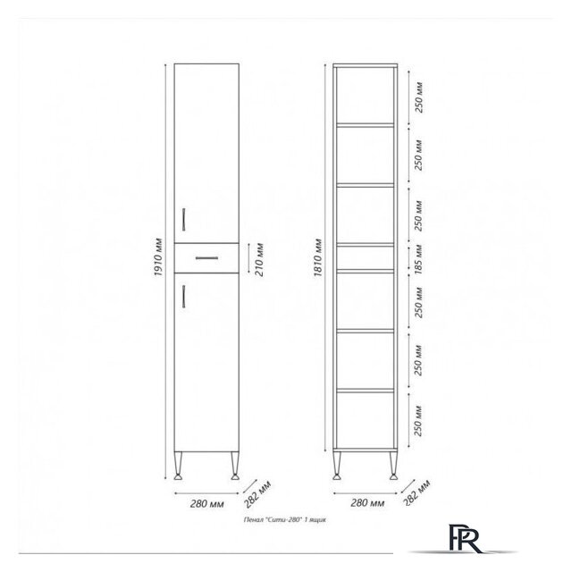  Tivoli Шкаф-пенал Сити 28 - Изображение №4 — Интернет-магазин ПроЗаказ